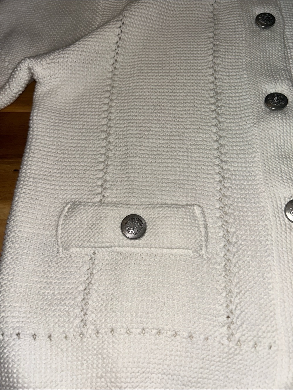 LOFT White Short-Sleeve Button Front Knit Cardigan - Picture 5 of 7